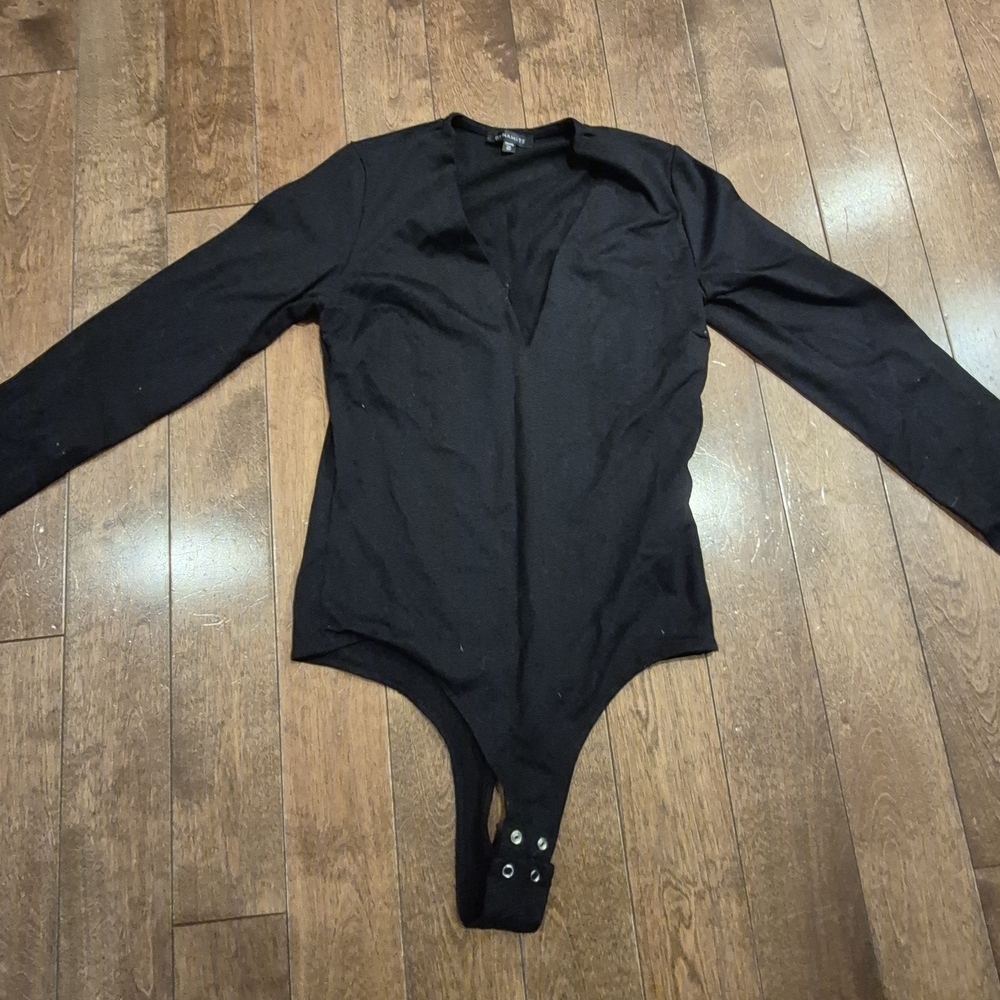 Dynamite Black Long Sleeve V-Neck Bodysuit